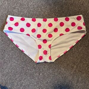 H&M White and Pink Polka Dot Bikini Bottom
